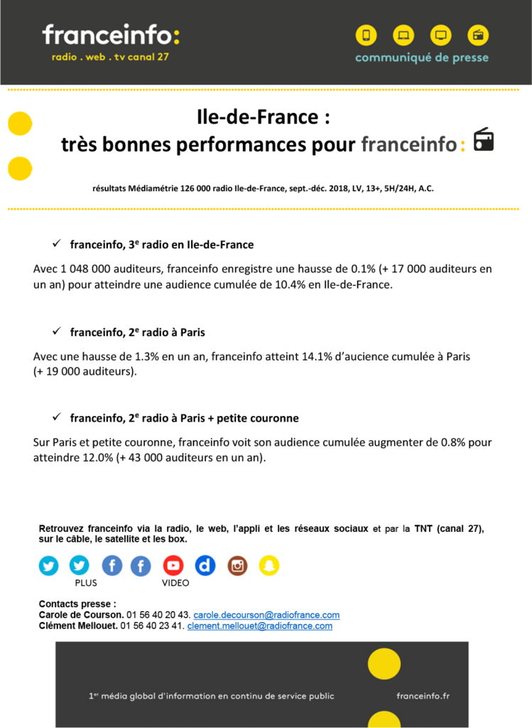 CP, France Info, janvier 2019